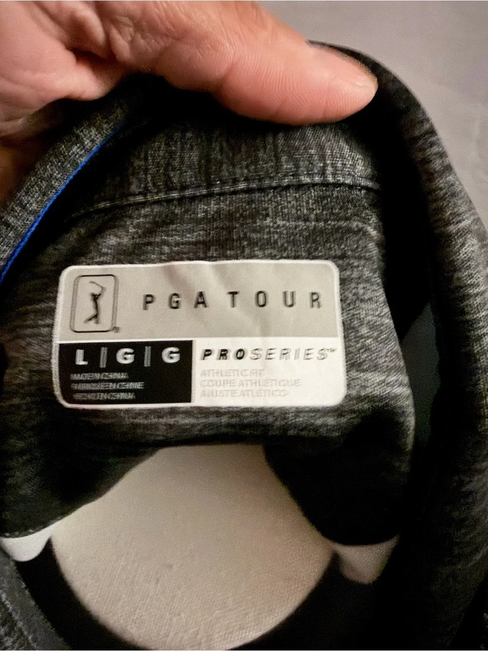 PGA TOUR ProSeries Gray Heather Performance Golf Polo Shirt Men’s Large